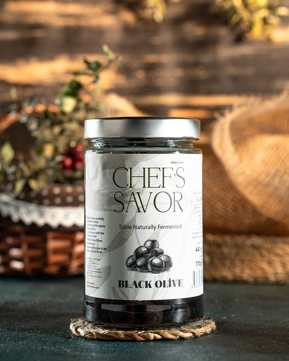 Naturally Fermented Low Salt Black Olives – 24.35 oz Jar